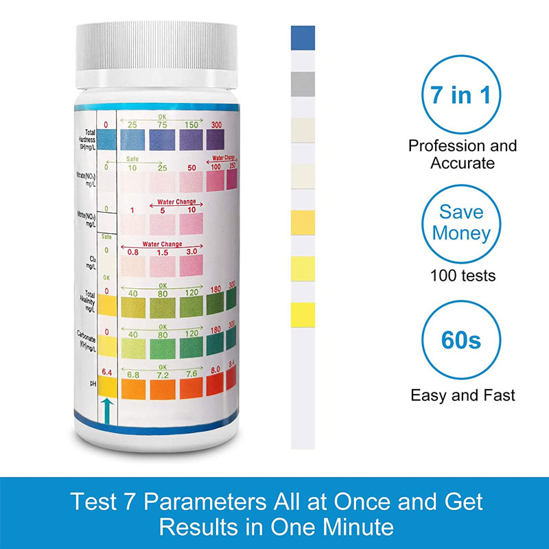 Tiras de prueba de acuario 7 e - Marine Aquarium Test Kit reseña y precio
