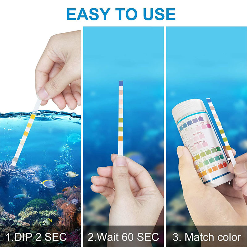 Tiras de prueba de acuario 7 e - Marine Aquarium Test Kit reseña y precio